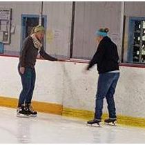 Kate "learning" to ice skate in Erie, PA