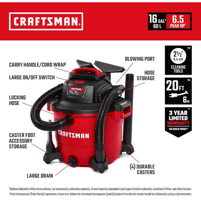 CRAFTSMAN 16 Gallon Wet Dry Vac