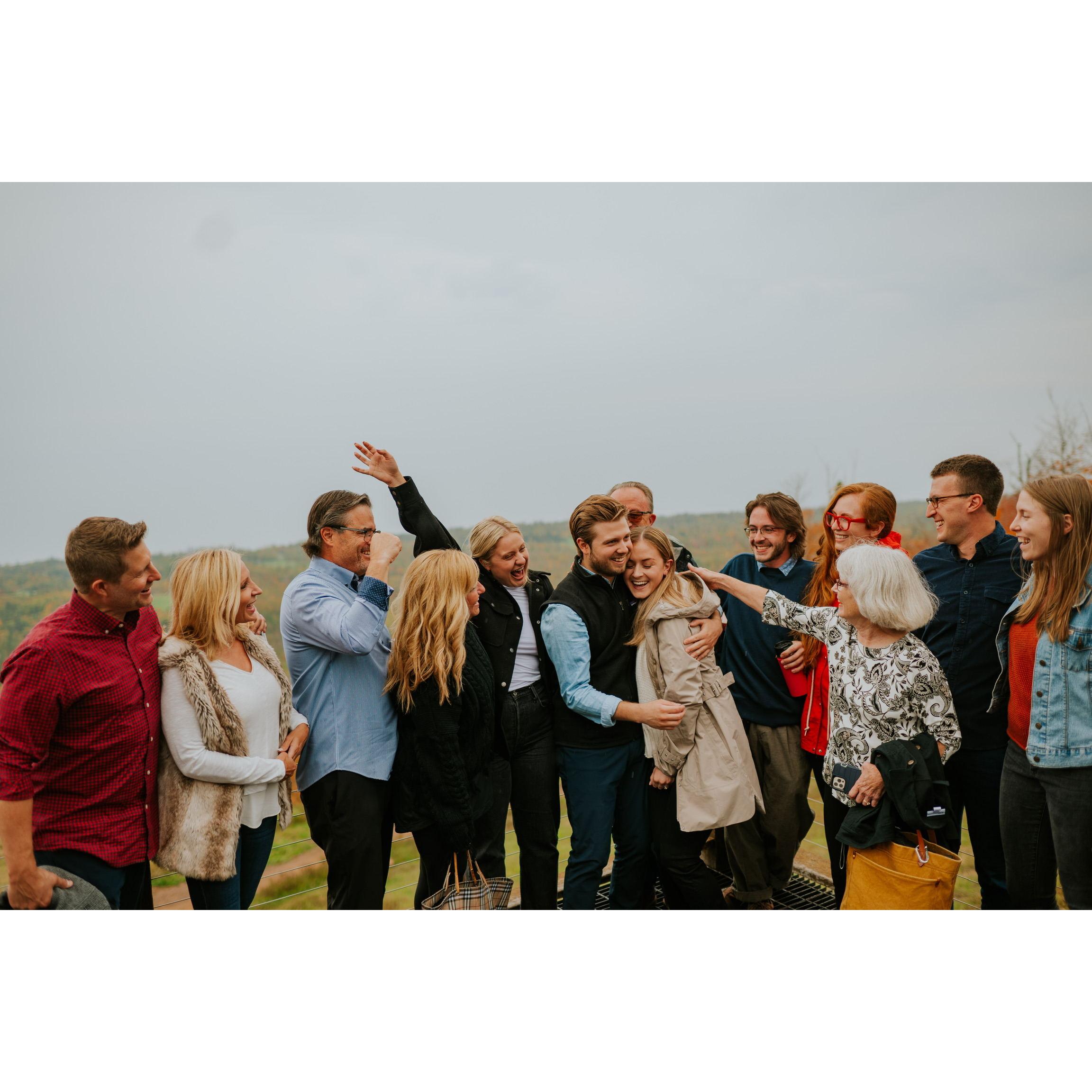 our whole family surprised me by being on top of the mountain after!