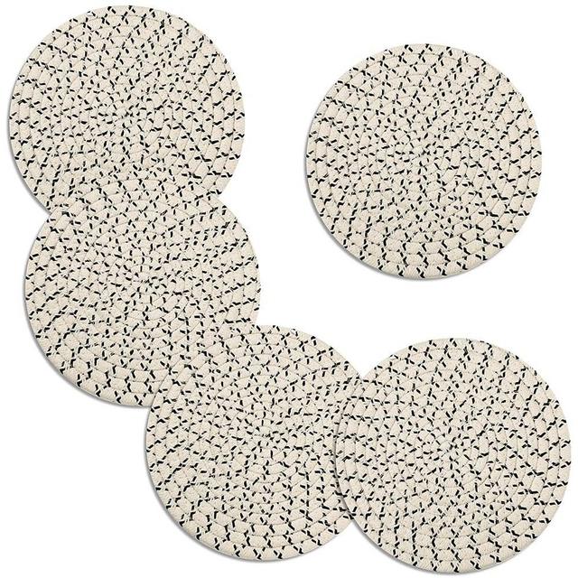 Trivets for Hot Dishes, Large Trivet for Hot Pots and Pans 8 inches, Hot Pads for Kitchen Table, Coasters Cotton Mat to Protect Counter, Cooking Potholder (Beige 5 Pcs)