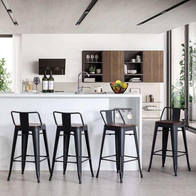 Saleh Solid Wood Bar & Counter Stool (Set of 4)