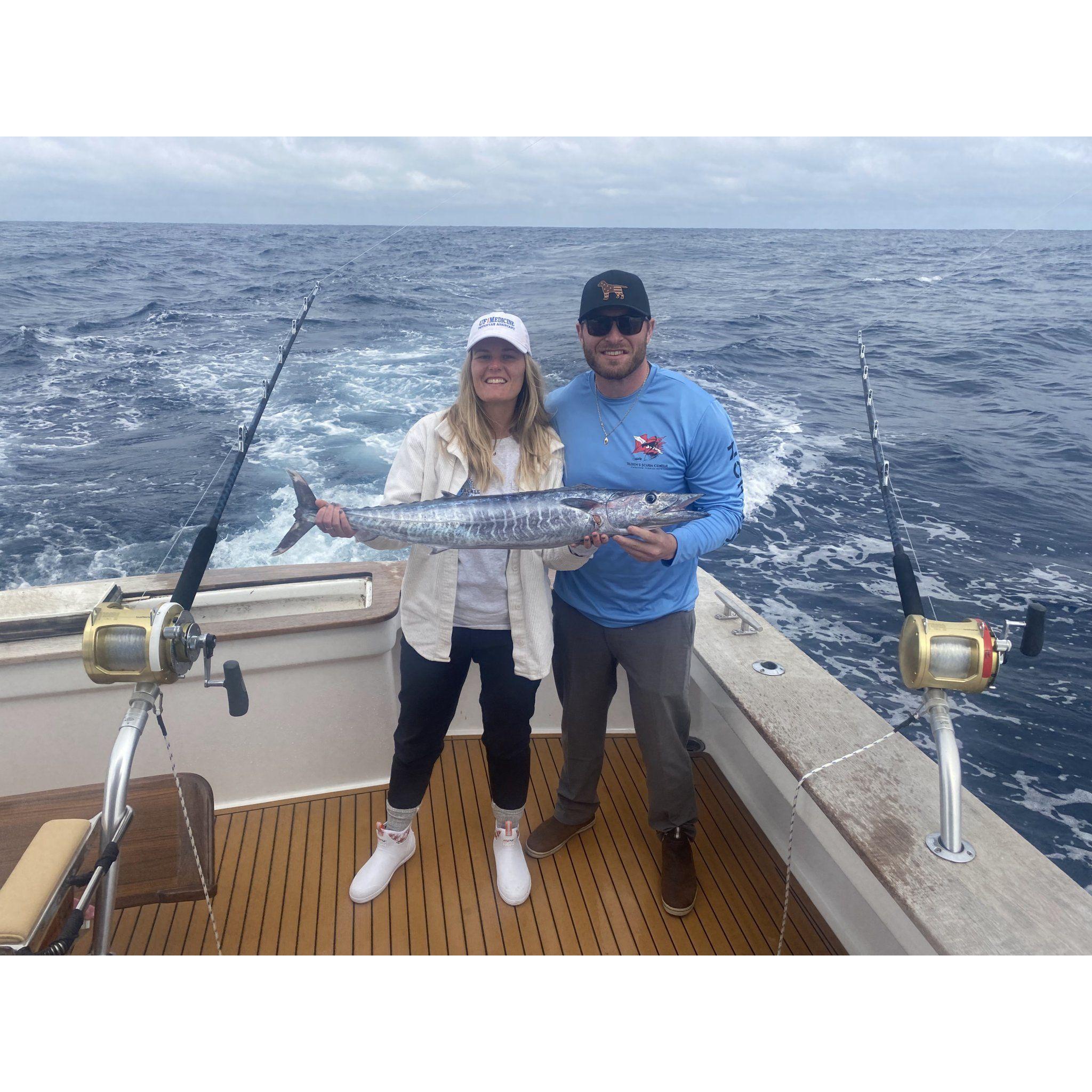 Fishing trip with family in the Outer Banks. Ashley caught a huge Wahoo