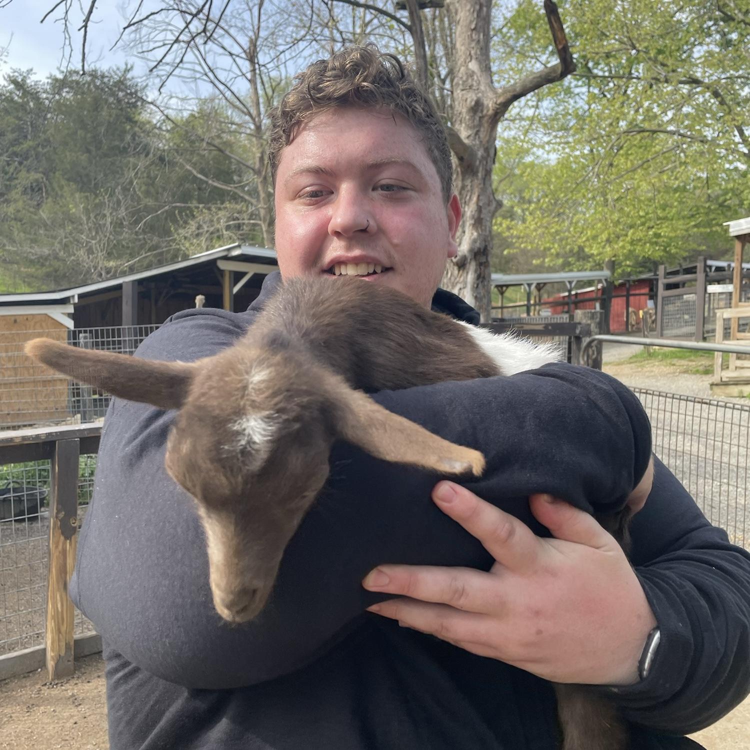 Jason enjoying the petting zoo in TN.