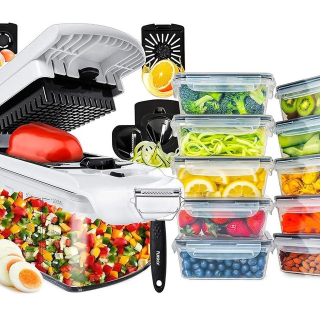 fullstar 9 in 1 White Chopper + 20 Pack Food Container