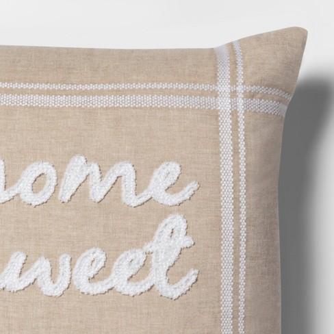Home Sweet Home Square Throw Pillow Neutral - Threshold™