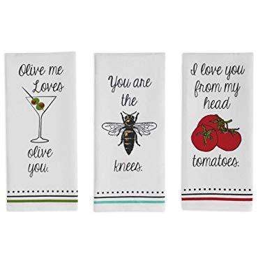 DII COSD35145 Cotton Dish, Decorative Oversized Towels, Perfect for Every Day Home Kitchen, Holidays and Housewarming Gifts, 18x28, Love You