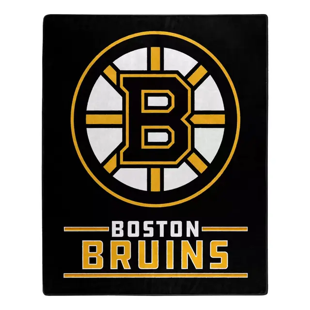 NHL Boston Bruins Super-Plush Raschel Throw Blanket