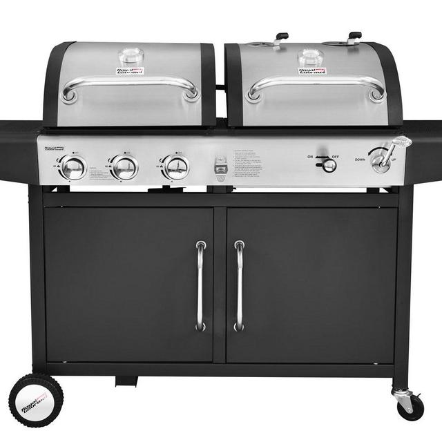 Royal Gourmet Corp - Performance 3-Burner Liquid Propane Gas and Charcoal Grill