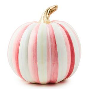 MacKenzie Childs - Bubblegum Pink Stripe Medium Pumpkin