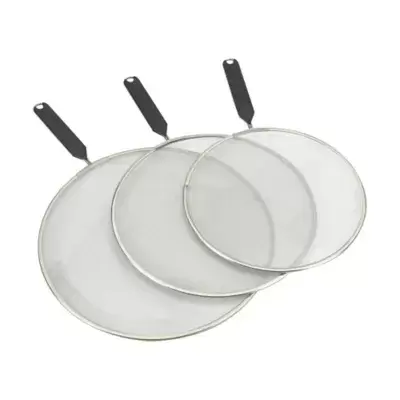Simply Essential™ 3-Piece Splatter Screens Set in Black/Silver