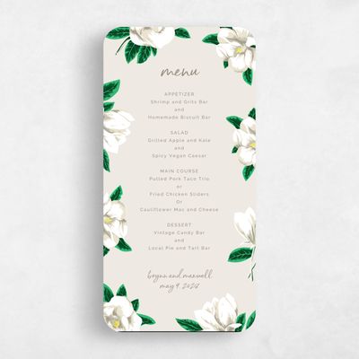 Beige Rounded Wedding Menu - Morningside