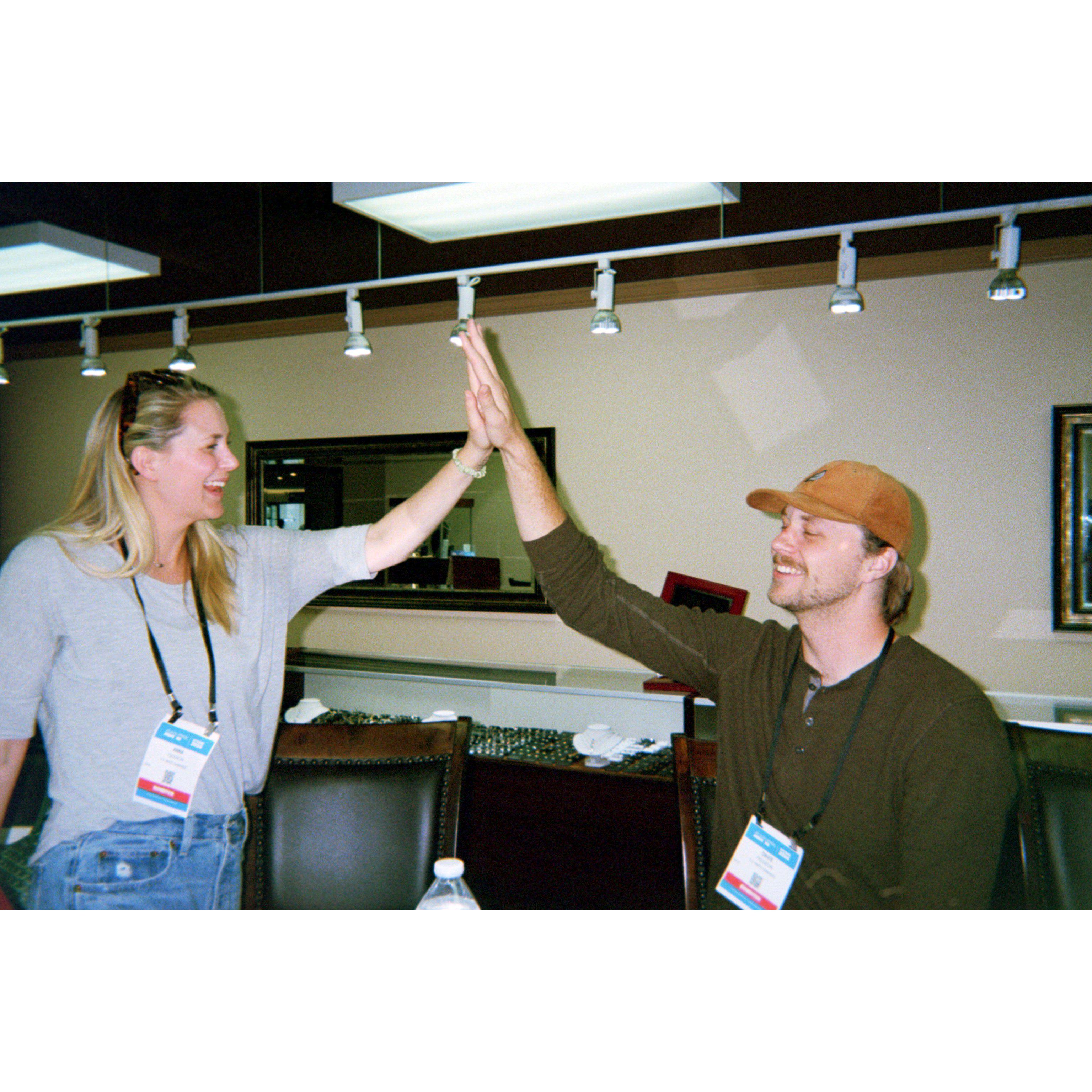 Davis picking out the ring with his sisters and our moms!