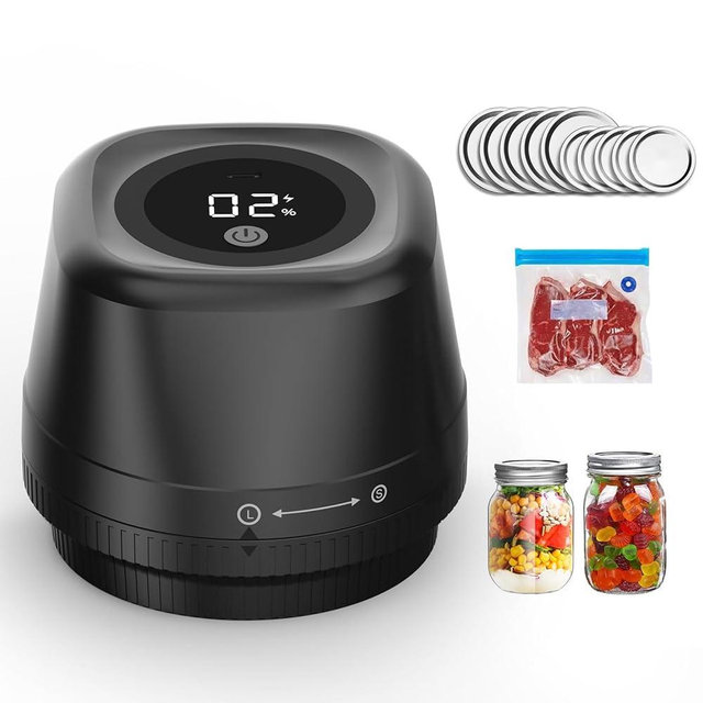 Newise Upgraded Electric Mason Jar Vacuum Sealer, 3-in-1 Automatic Vacuum Sealer Kit for Canning with Wide and Regular Mouth Mason Lids, Portable Mason Jar Sealer for Vacuum Bag, Gifts for Mom