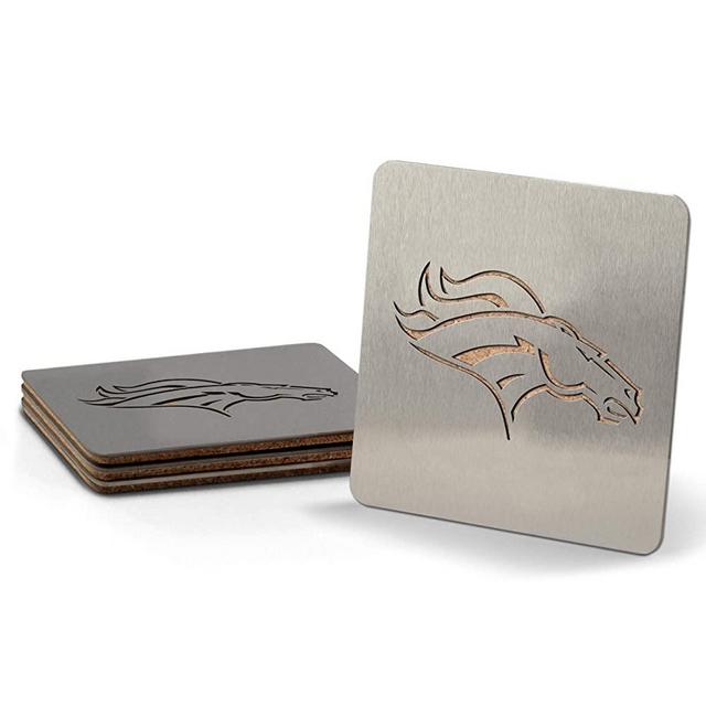 YouTheFan NFL Boasters (Drink Coasters): 4-Piece Stainless Steel, Laser-Cut Team Coaster Set