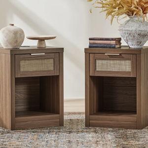 Dearbhaile 25'' 1 - Drawer Nightstand with Built-In Outlets (Set of 2) - Special Walnut