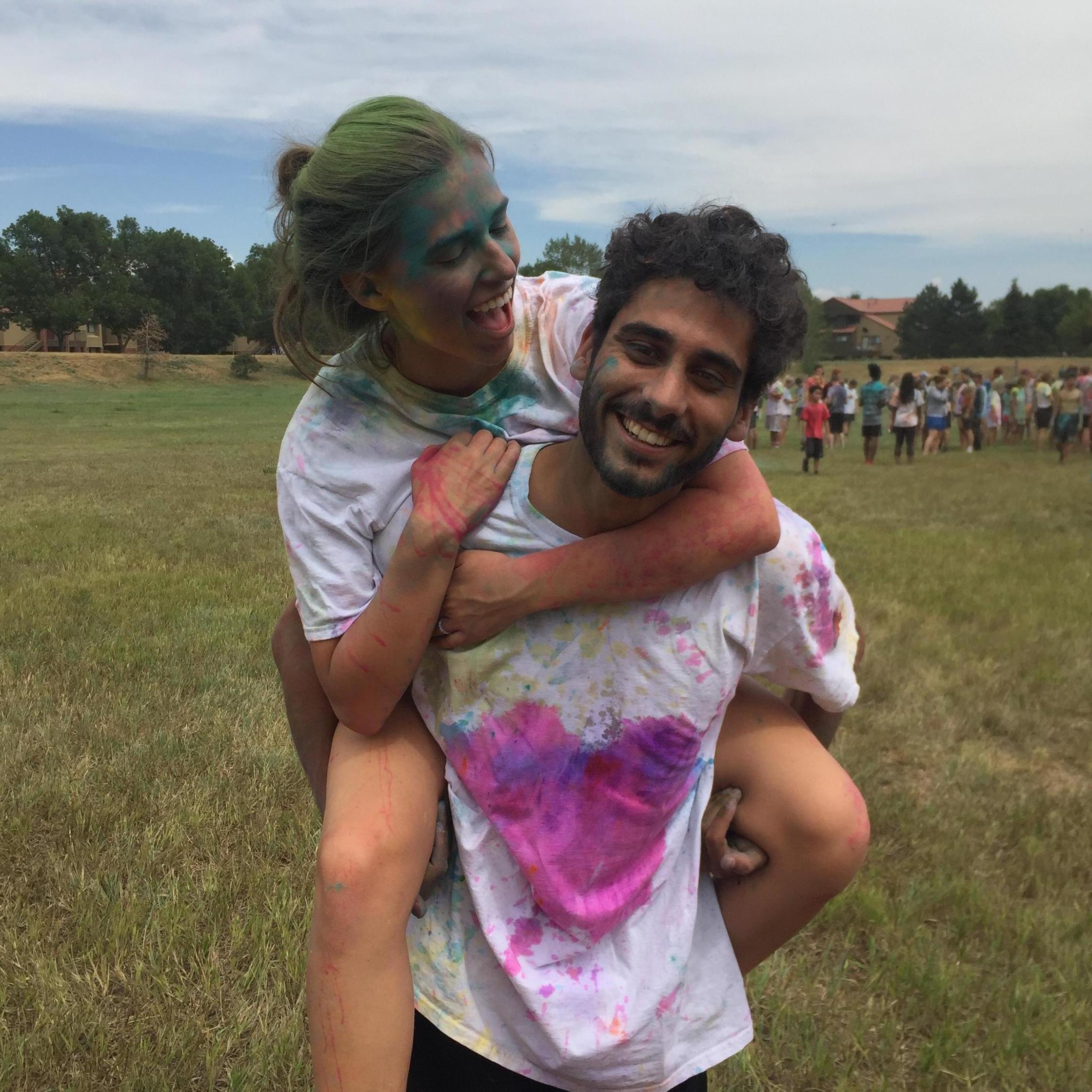 Justin came to Colorado to work with the camp Katie was running for a week. This was the color war. (Justin threw blue powder directly into my eyes in the first few seconds and I was not pleased.)