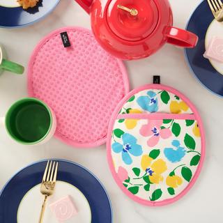 Painterly Bouquet Pot Holder, Set of 2