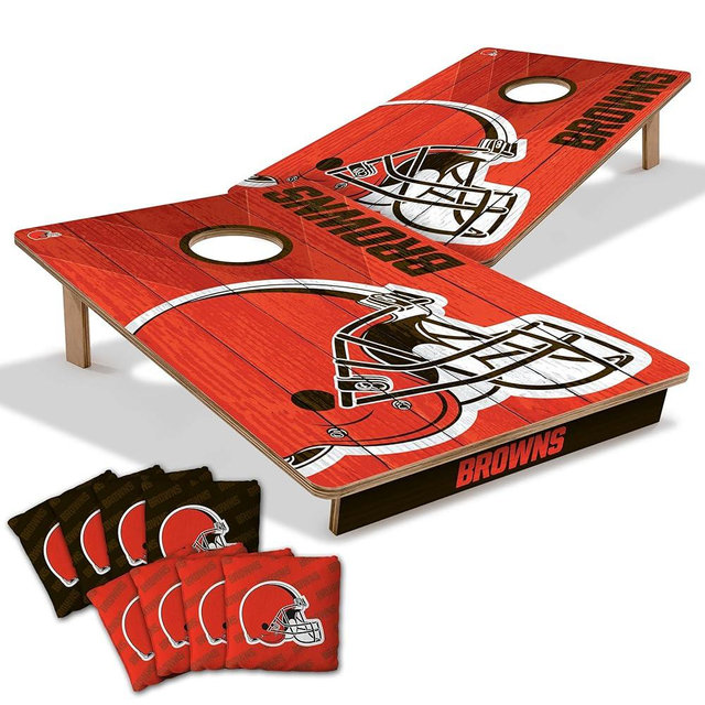 YouTheFan NFL 2’ x 3’ Wood Cornhole Game with Logo Bags