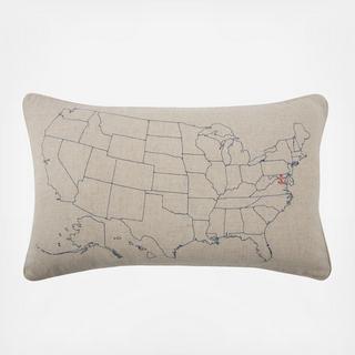 USA Embroidered Pillow