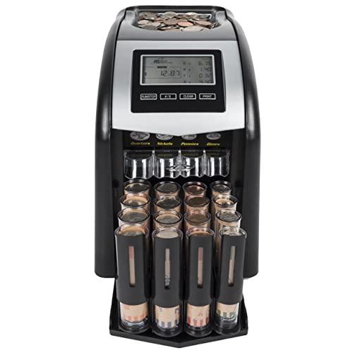 Royal Sovereign 4 Row Electric Coin Counter With Patented Anti-Jam Technology & Digital Counting Display (FS-44P),Black