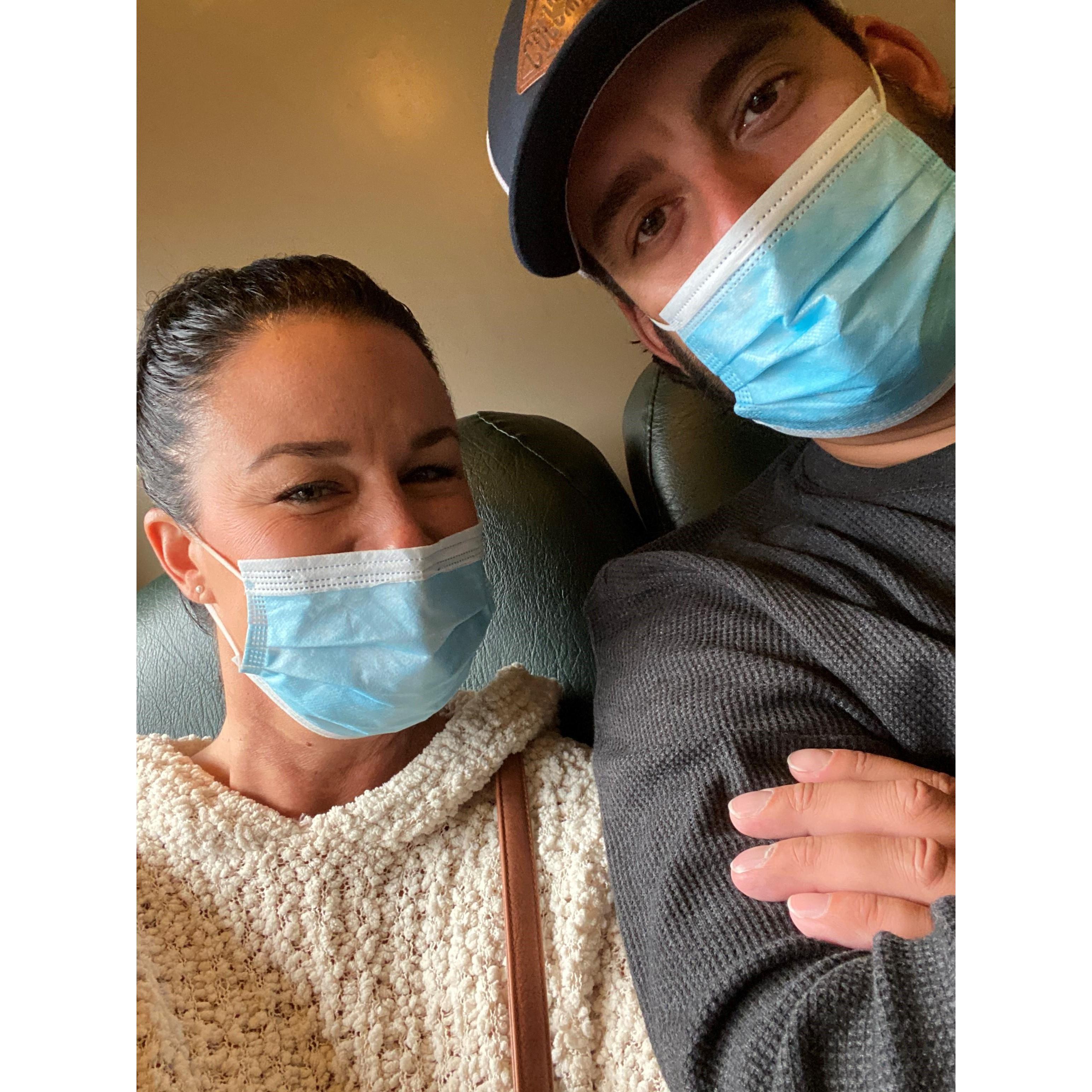 Bryson City, TN - train ride (all masked up)