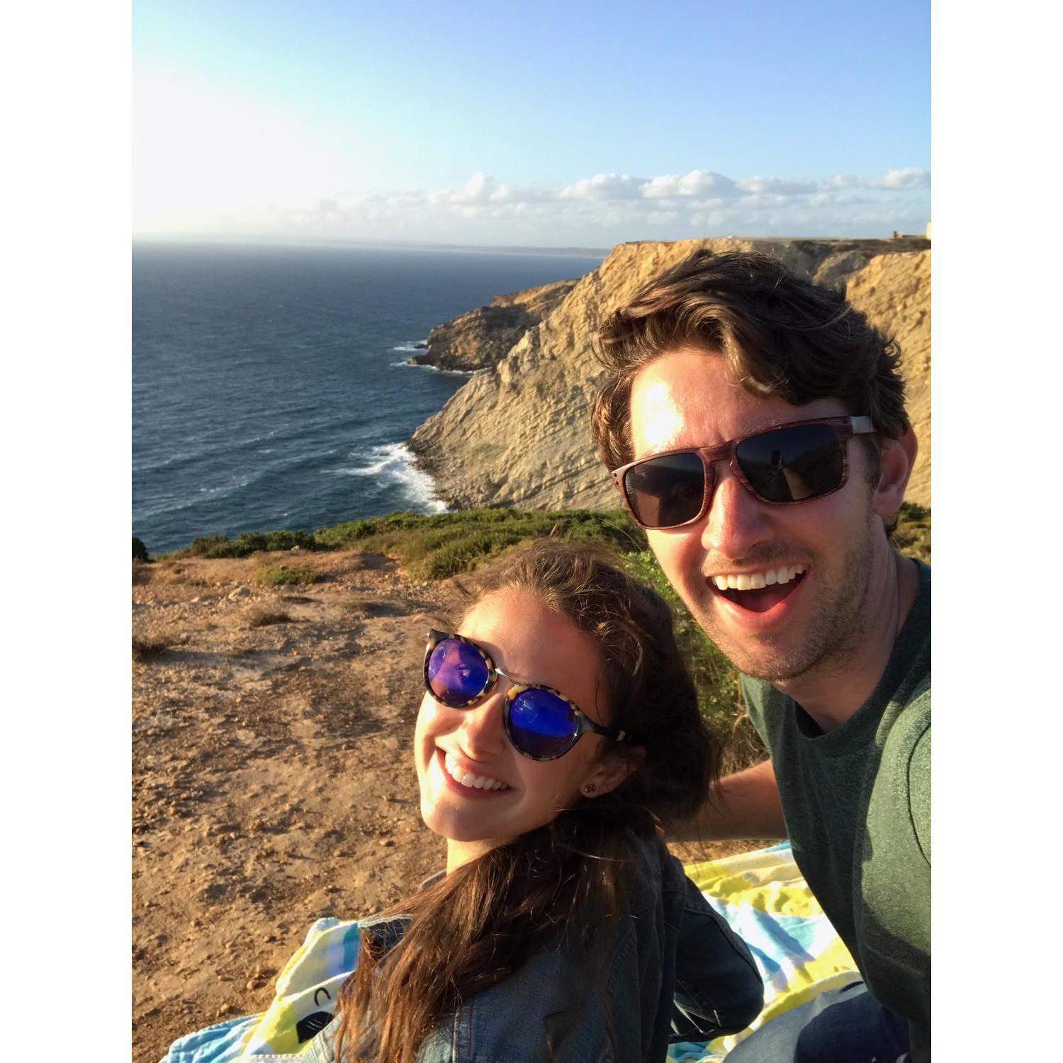 The most beautiful sunset we've ever seen in Portugal