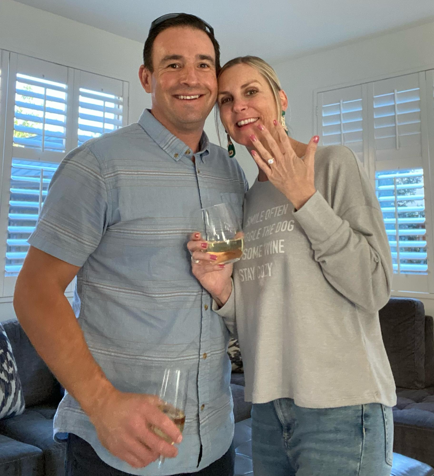 Took this in our new home minutes after Wes proposed. 💍