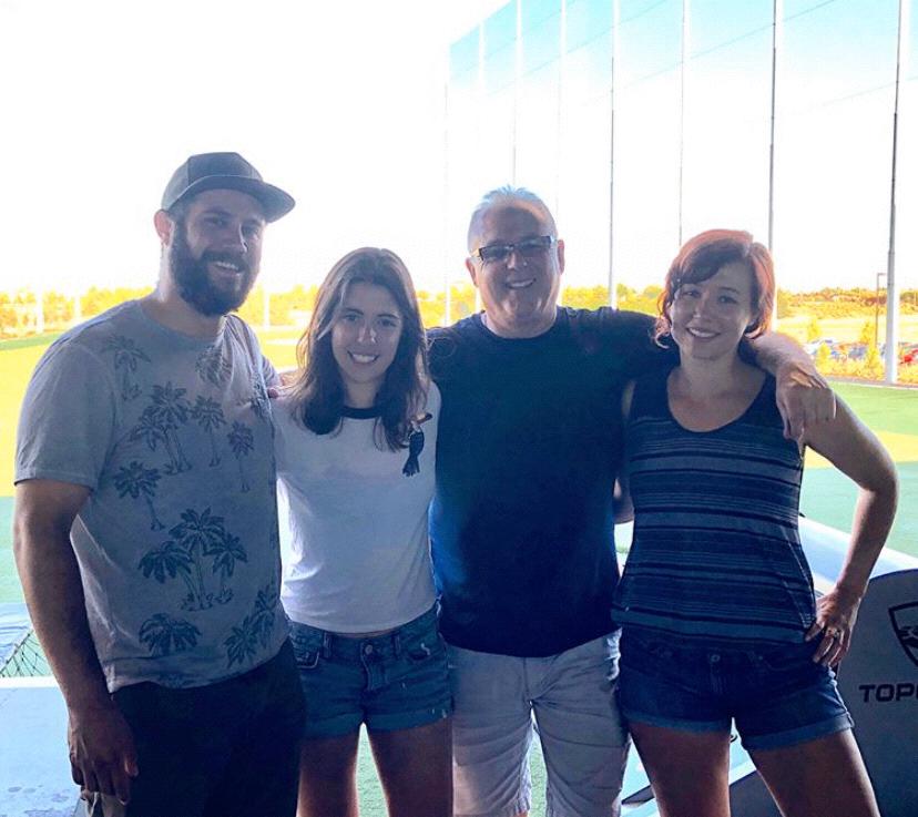 Joe (brother in law), Kelsey, Dad (Mark), and Meghan top golfing!