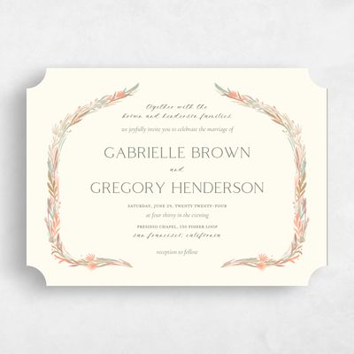Yellow Ticket Wedding Invitation - Kenela Landscape