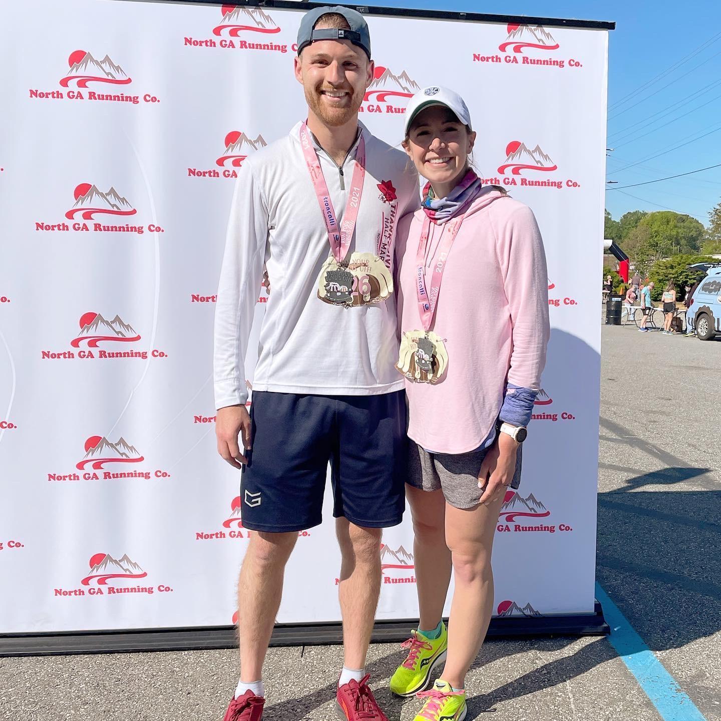 We both PR'd the "Run Your Bundts Off" Half Marathon! - April 2021