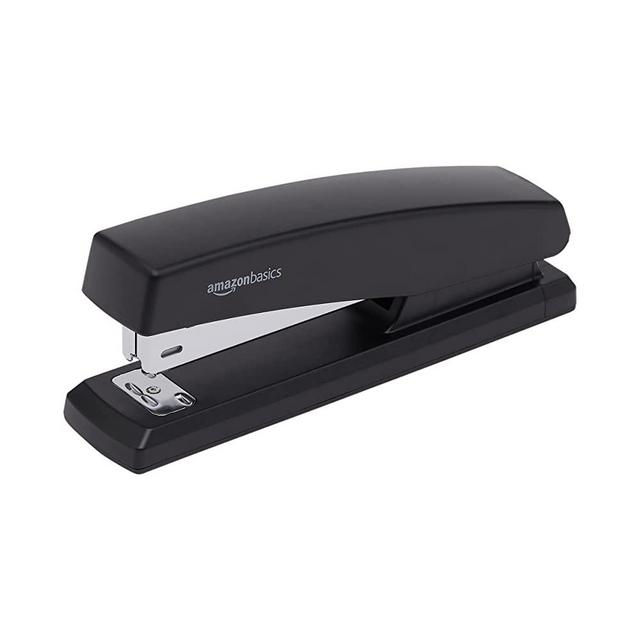 Amazon Basics Stapler, Desktop Staplers with 1000 Staples, Office Stapler, 10 Sheet Capacity, Non-Slip, Black, 3-Pack