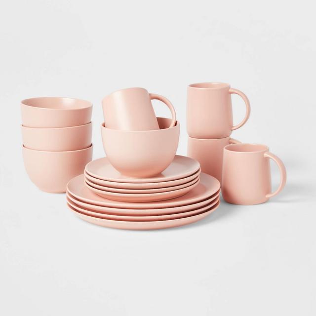 16pc Stoneware Acton Dinnerware Set Pink - Threshold™