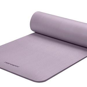 Retrospec Solana Yoga Mat Thick 1/2in Non-Slip Workout Mat with Nylon Strap - 72x24in Exercise Mat for Pilates, Stretching & Fitness - BPA Free, Easy Clean
