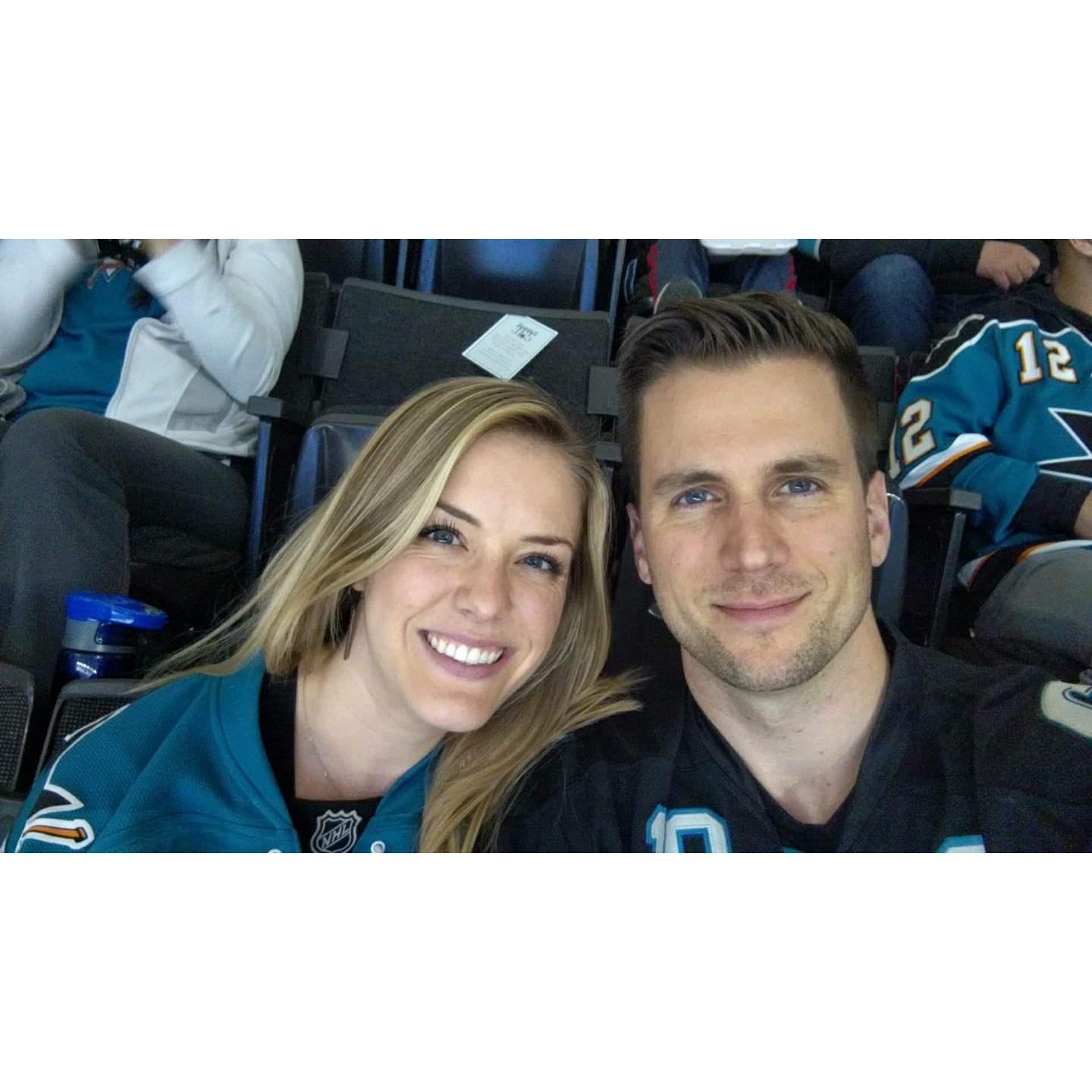 Our first Shark's hockey game.
