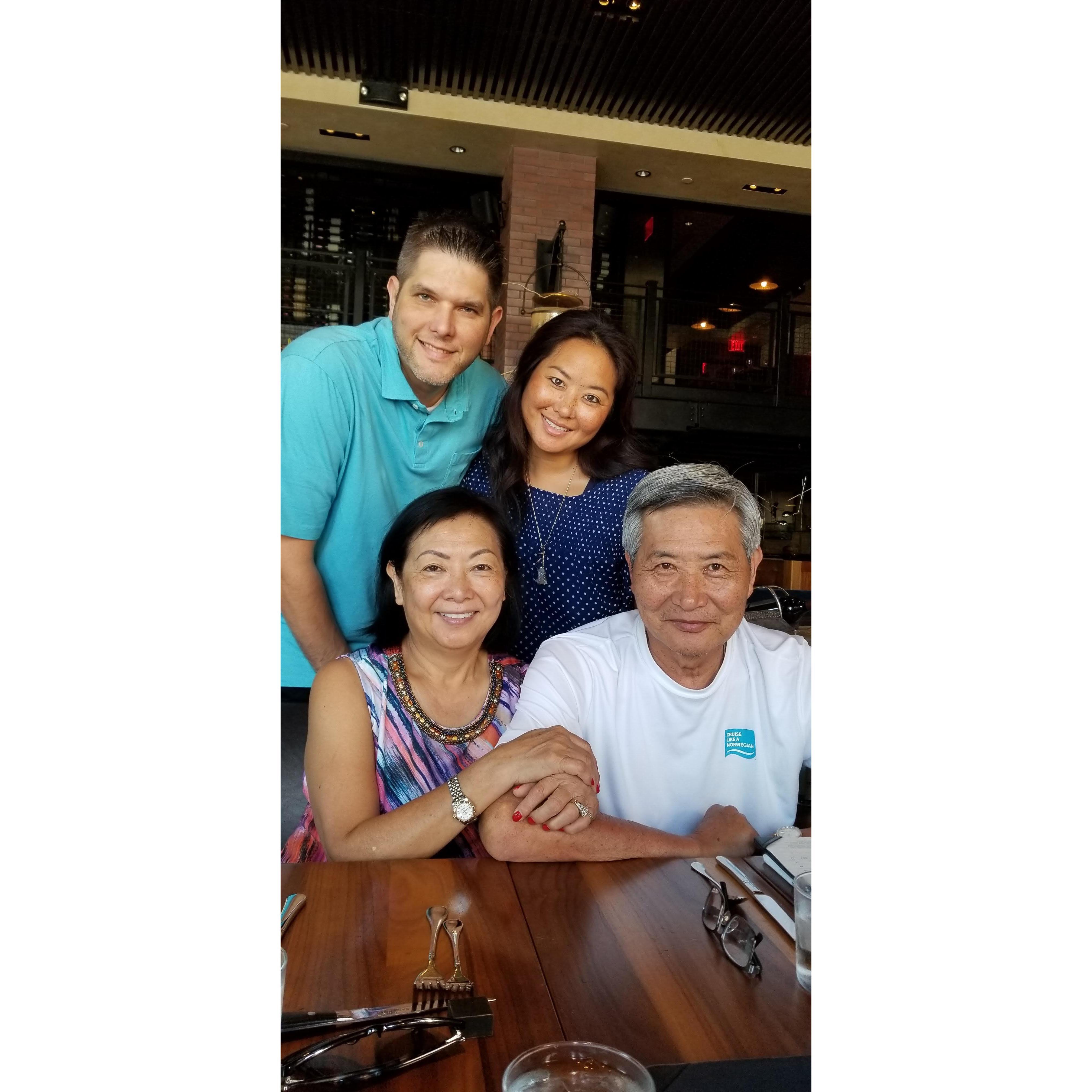 Lunch at Bancroft, Burlington, MA with Angela's parents.