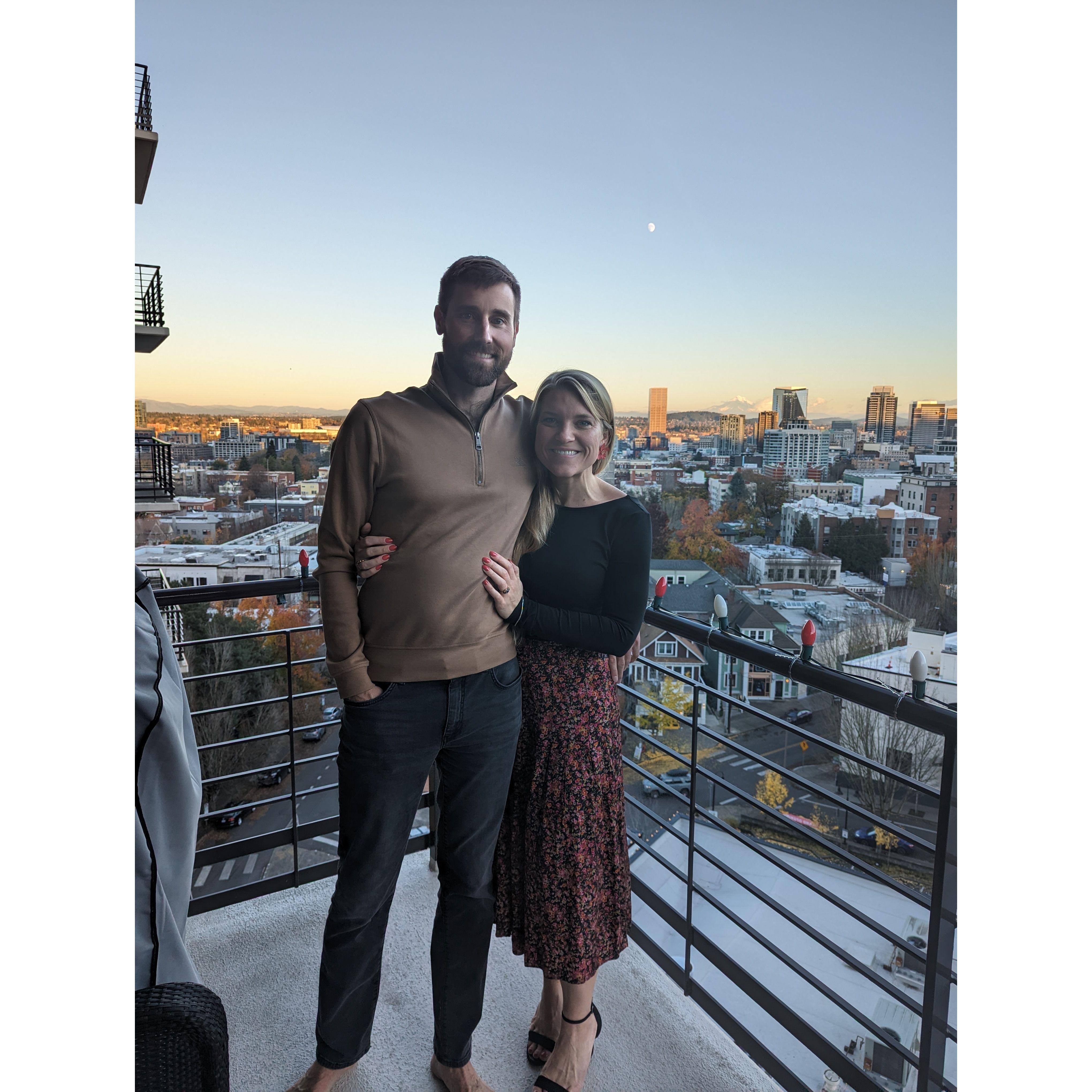 In Portland at Jack's mom's house.