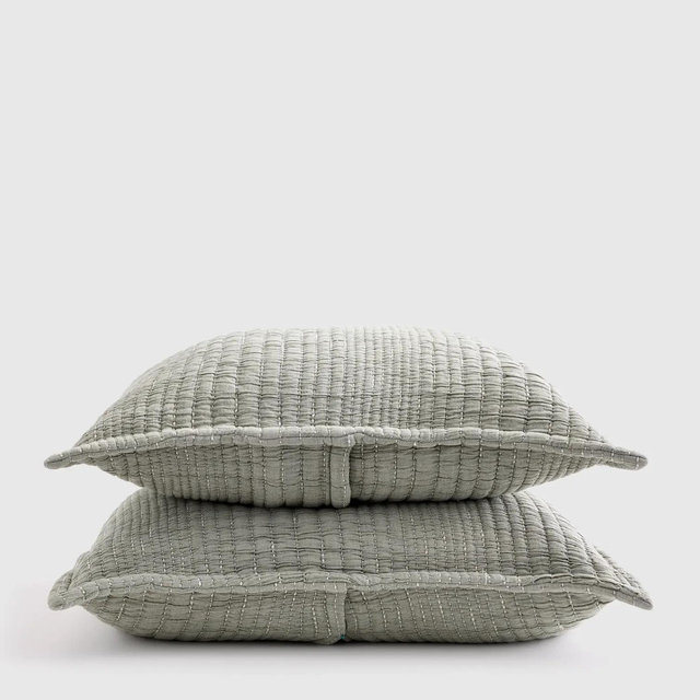 Quince Organic Cotton Channel Quilted Sham Set, King