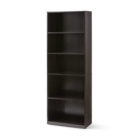 Mainstays 5-Shelf Bookcase, Espresso