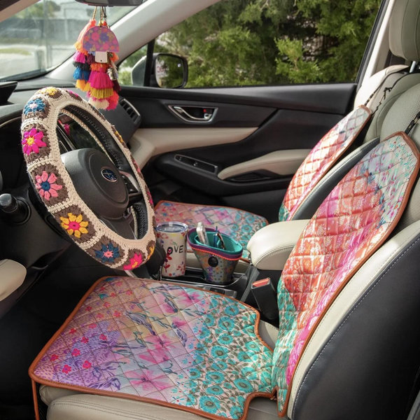Car Seat Protector - Pink Watercolor Patchwork