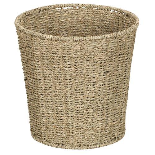 Household Essentials ML-5692 Woven Seagrass Wicker Waste Bin - for Bathrooms and Bedrooms - Natural