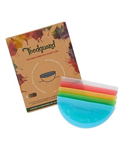 Food Guard Silicone Stretch Lids - One Size Fits All - Reusable - 5 Colors - BPA Free - Adapts to containers in all shapes and sizes. No more leaky lids.