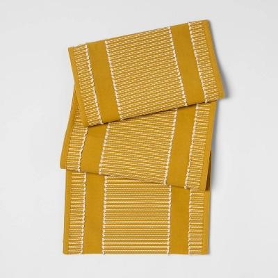 14"x72" Clipped Stripe Table Runner Yellow - Opalhouse™