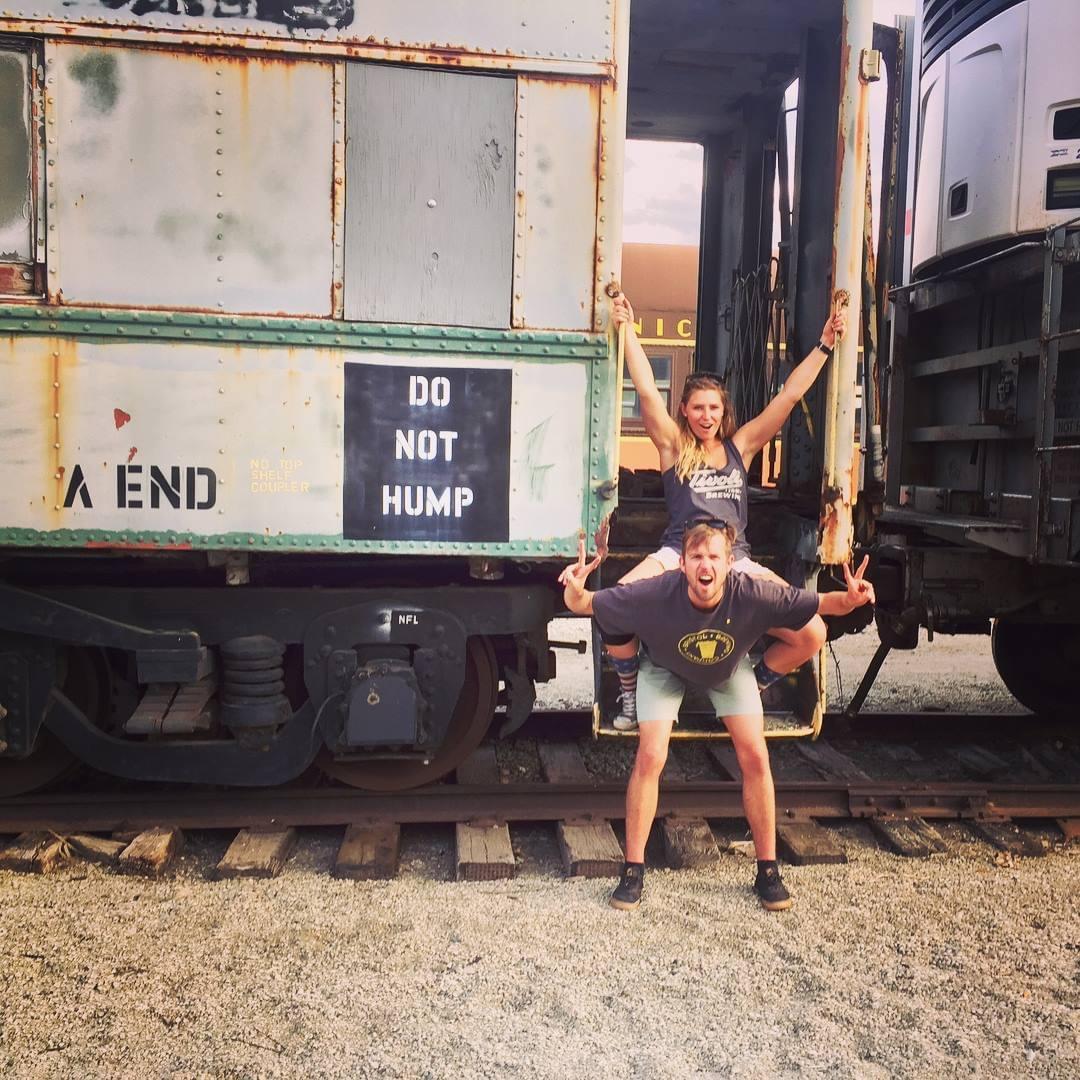 Aubrey took Kris to his first beer fest.