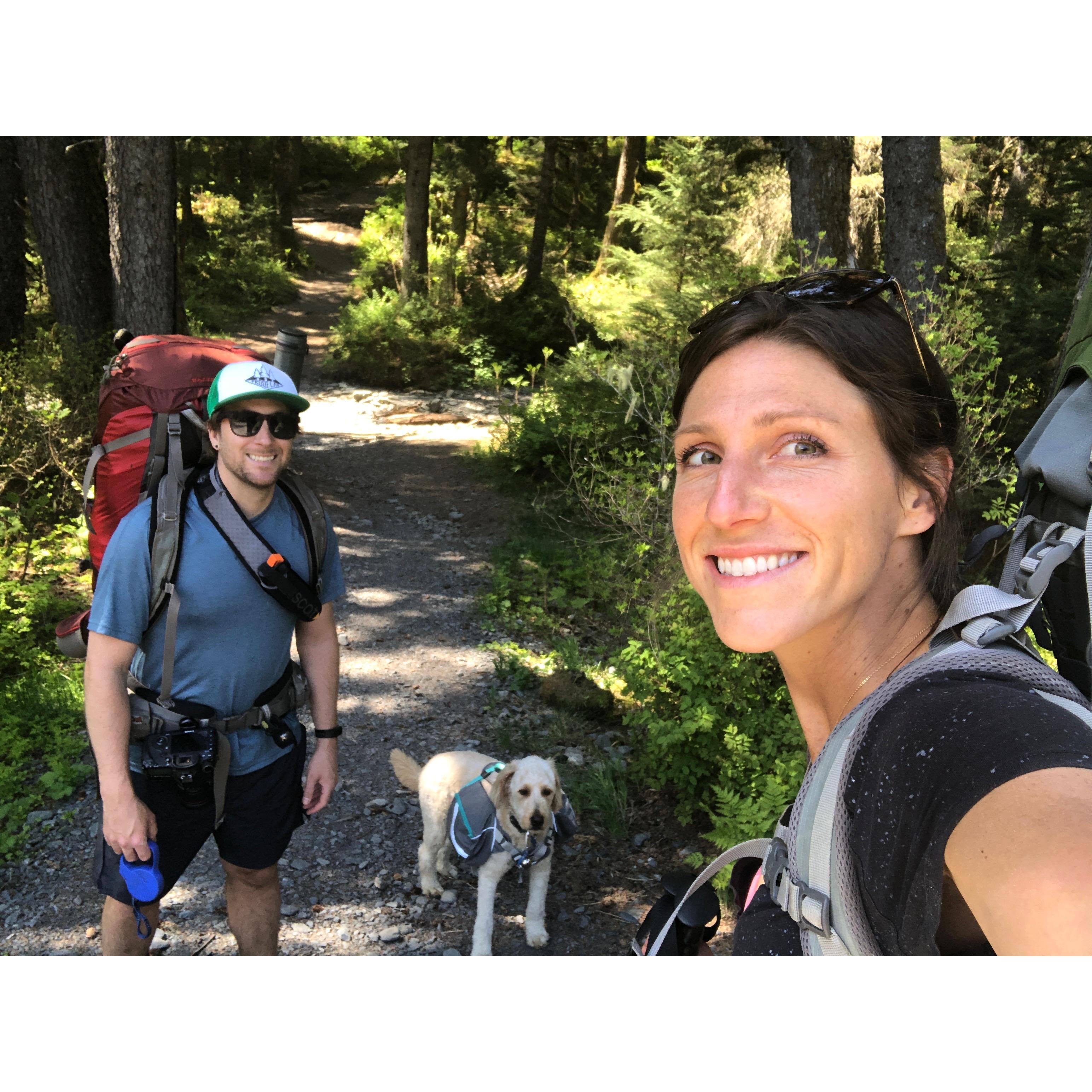 Heading out on a backpacking trip to Dale Clemen's cabin, outside of Seward.
