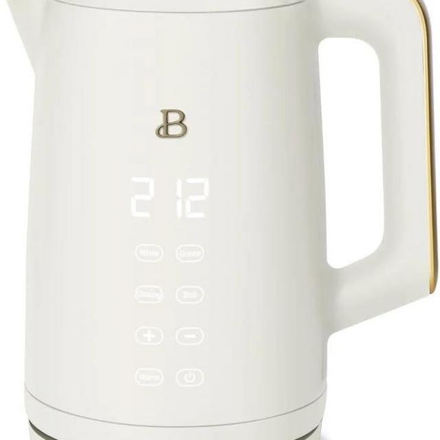 Beautiful 1.7-Liter Electric Kettle 1500 W with One-Touch Activation, White Icing by Drew Barrymore
