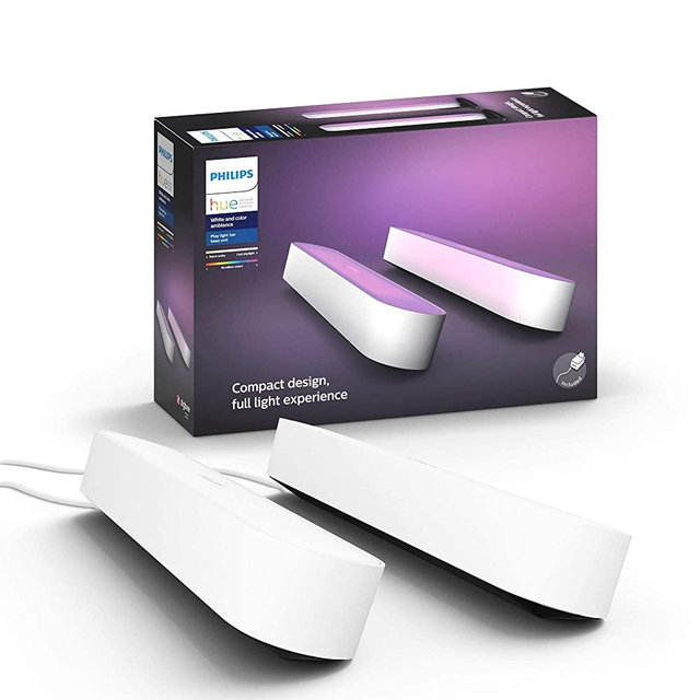 Philips Hue Play White & Color Smart Light, 2 Pack Base kit, Hub Required/Power Supply Included (Works with Amazon Alexa, Apple Homekit & Google Home)