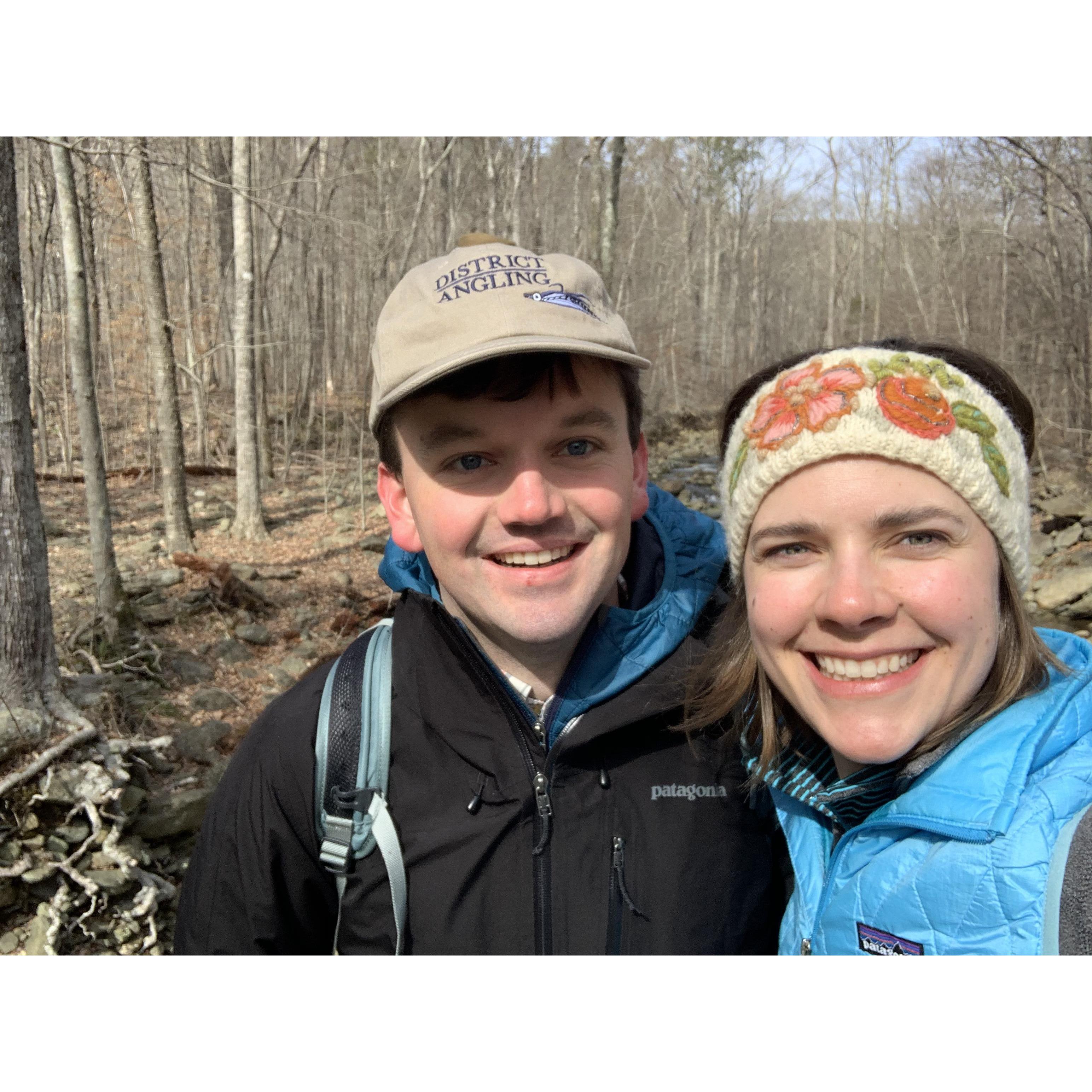 Hiking at White Oak Canyon on Valentine's Day