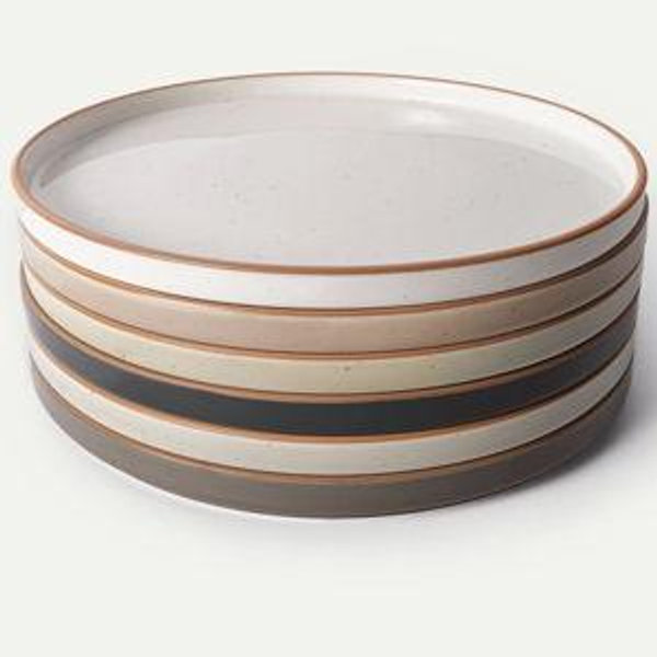 Rimmed & Flat Dinner Plates - Set of 6