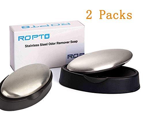 ropto 2 Packs Stainless Steel Soap Hand Odor Remover bar Eliminating Smells Like Onion Garlic Scents from Hands and Skin Kitchen Gadgets