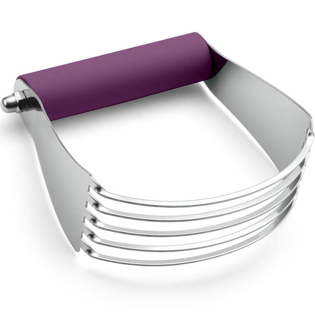 Spring Chef Large Purple Dough Blender For Baking, Heavy Duty Dough Cutter Tool, Stainless Steel Puff Pastry Cutter Tool with Sharp Blades, Dishwasher Safe Pastry Blender for Easy Mixing